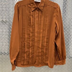 Yves St. Clair Rust Long Sleeve Blouse